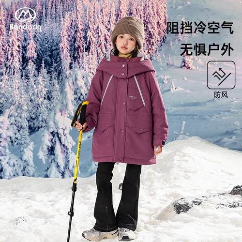 女童加绒防水加绒派克服