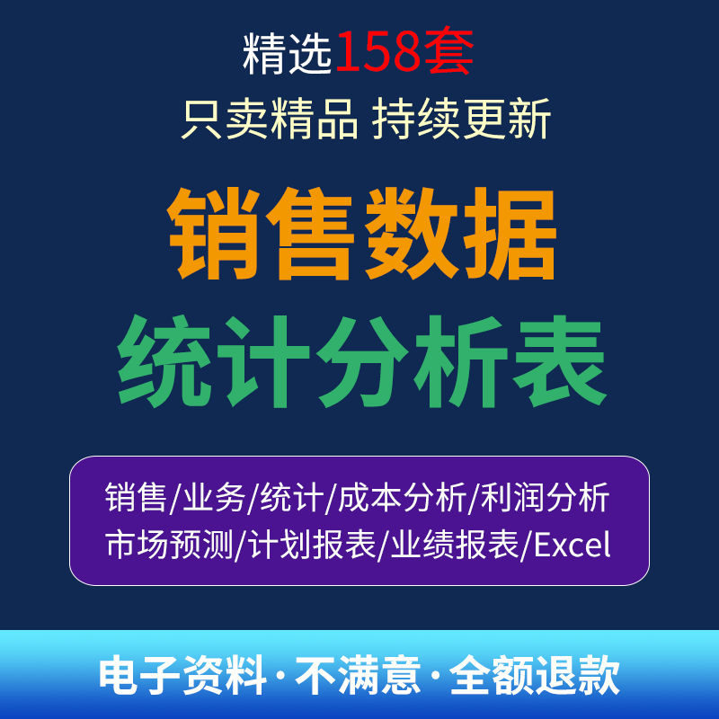 销售数据统计分析表 业务报表成本利润市场预测计划excel表表格模