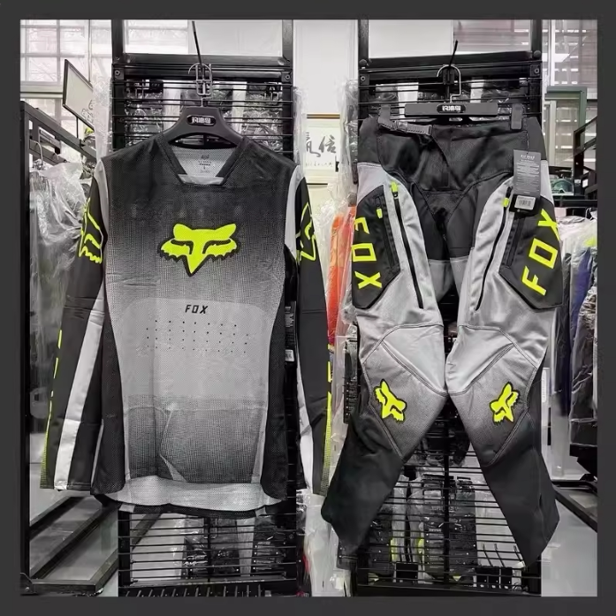新款双侧兜FOX摩托车骑行裤夏渐变款套装摩托车骑行服越野骑行服