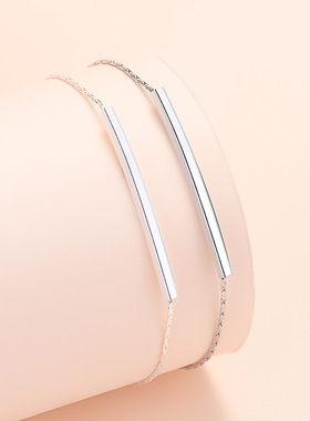 厂家直销方管收缩手链女学生极简个性圆珠定位手饰网红直播饰品