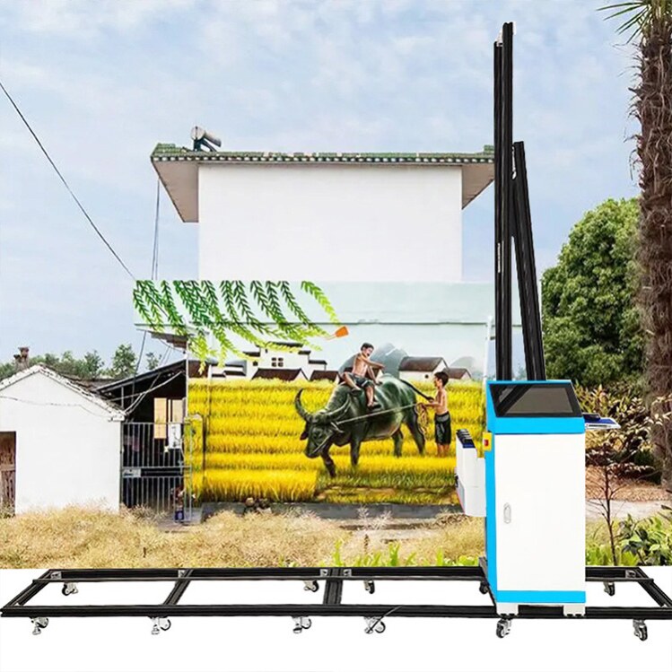 3d墙体彩绘机室内背景墙面壁画打印机户外广告印刷5d墙体喷绘机器