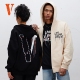 VLONE潮牌大v拉链连帽卫衣美式 立体刺绣外套新款 街头男女同款 帽衫