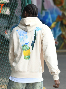 VLONEStaple Hoodle田园印花经典大连帽套头长袖卫衣情侣款米白色