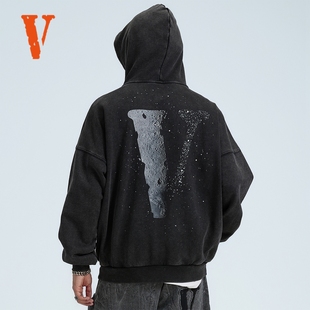 VLONE HOODIE25新品 月球大LOGO印花男女同款 烫钻连帽卫衣 STAPLE