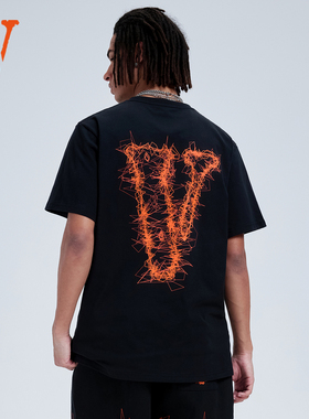 VLONEFRIENDS-量子纠缠大LOGO印花 短袖T恤 男女同款 黑橙白彩