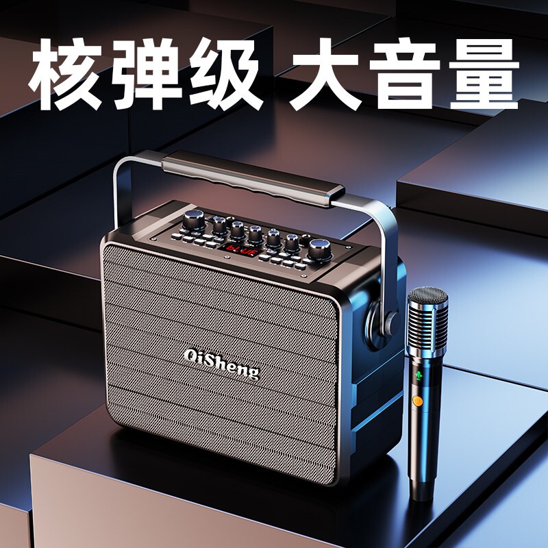 奇声T308户外蓝牙音箱乐器广场舞式音响K歌大音量直播K歌一体便携