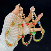 柿柿如意手机链通用斜挎长款 挂饰奢华高级感防丢手链条挂绳挂件