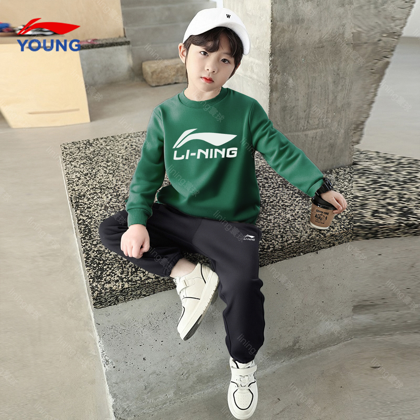 李宁儿童运动套装男童卫衣裤子