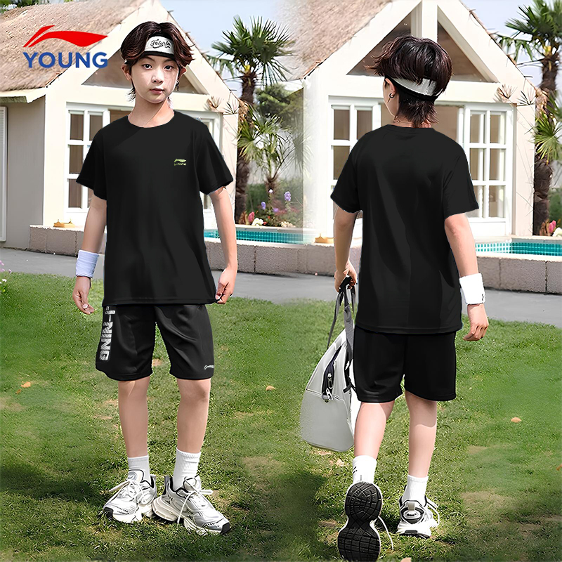 【官方正品】李宁儿童短袖套装