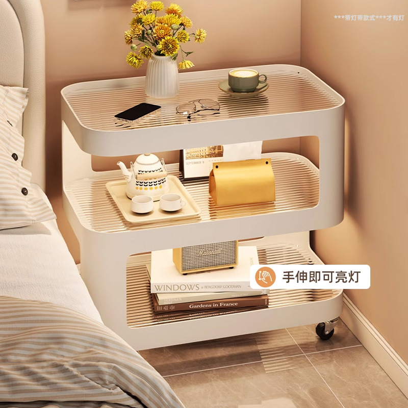 床头柜简约现代家用卧室小型床边收纳柜子创意床头置物架铁艺边几