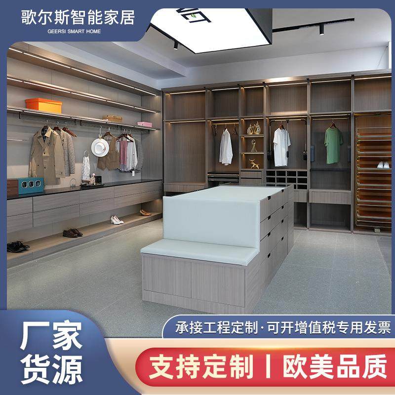 开放式衣帽间轻奢卧室整体储物衣柜现代简约衣橱全屋家具装修设计
