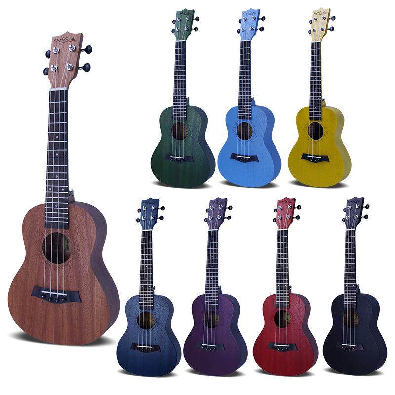 23寸尤克里里桃花心乌克丽丽四弦彩色小吉他初学者木质ukulele