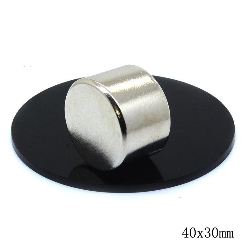D40x30mm现货钕铁硼磁铁镀镍40*30圆柱形吸力强吸铁石磁钢