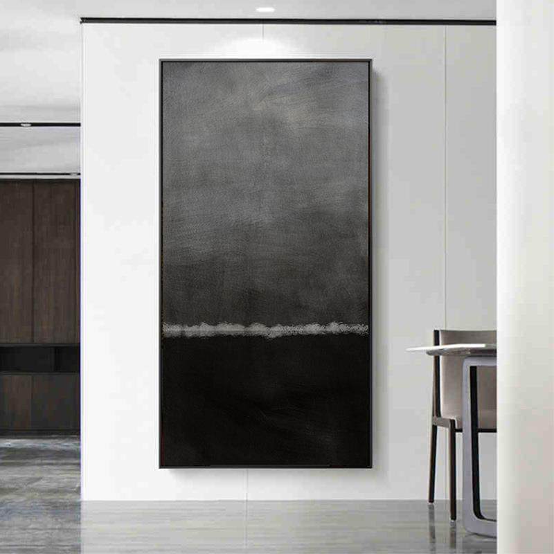 意式极简抽象玄关装饰画大气竖版过道走廊壁画简约轻奢客厅挂画