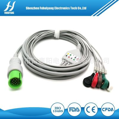 兼容太空17针EKG扣式心电导联线监护仪一体式心电线