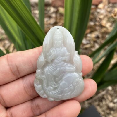 翡翠普贤菩萨吊坠天然翡翠A货玉器挂件