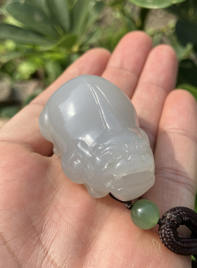 和田玉白玉貔貅把件挂件天然玉石吊坠德信玉器