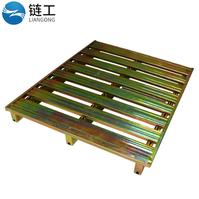 链工半满铺加厚钢制托盘110*110cm半铺仓库货架镀锌重型叉车托盘