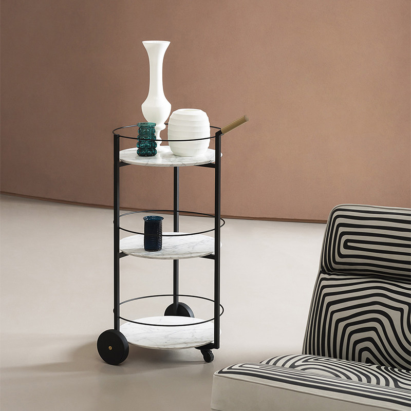 预定意大利进口 Baxter Tumbler 手推车威士忌酒水车餐厅小边几