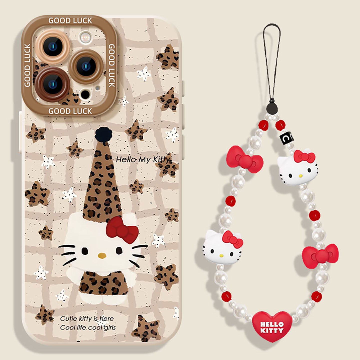 适用小米红米手机壳豹纹kt圣诞帽