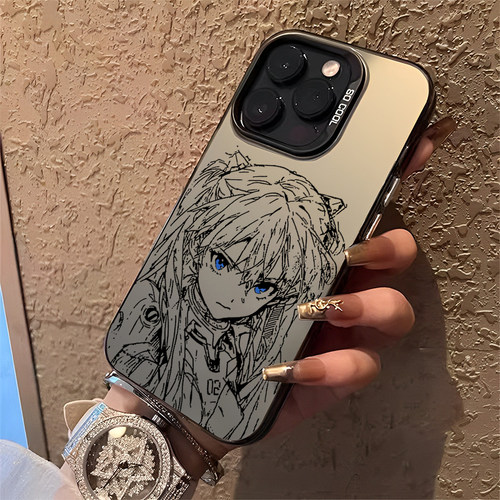 适用iqoo一加手机壳线稿少女