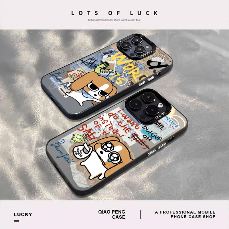 适用iqoo一加系列手机壳涂鸦比格