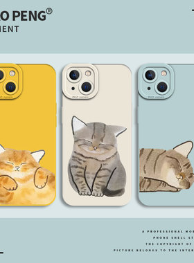 橘猫适用苹果16手机壳iPhone14promax小米13/17/15猫咪12华为pura70小众mate60情侣nova11新款50狸花40硅胶30