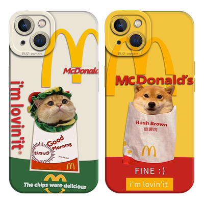 适用麦门m记猫咪狗狗手机壳oppo