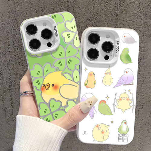 适用苹果系列手机壳彩色玄凤鹦鹉
