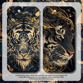 黑金老虎适用iPhone16promax手机壳17苹果15国潮13新中式 x高级感xr硅胶8plus 14国风11新款 12mini男生xs男士
