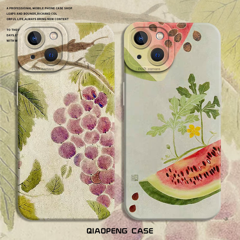 适用葡萄绿叶手机壳小米红米硅胶