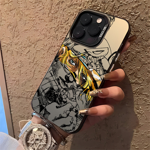 线稿jojo的奇妙冒险适用苹果15promax手机壳iPhone13动漫16新款11漫画14日系12mini/17/x男生xs套xr/8plus/7p