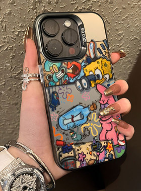 涂鸦海绵宝宝适用华为pura80pro+手机壳nova14新款13/15/12派大星mate60动漫70搞怪50/40/11/10/30/9/8/7/6/5