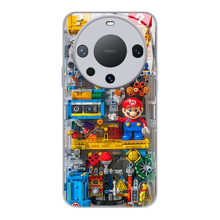 适用华为mate60pro手机壳新款40积木马里奥50机械30立体感荣耀magic6乐高5高级感4男生x50pro液态玻璃gt保护+