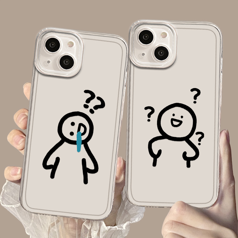 适用小米红米手机壳透明火柴人