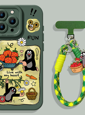 带挂绳适用小米13pro手机壳15鼹鼠的故事14新款12绿色17红米k80k90k70k60k50k40小清新note11/10/turbo5max/4