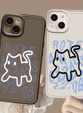 趣味英文猫咪适用小米13pro手机壳15个性14创意12透明17max红米k80k90k70k60k50k40新款note11/10/9/turbo5/4