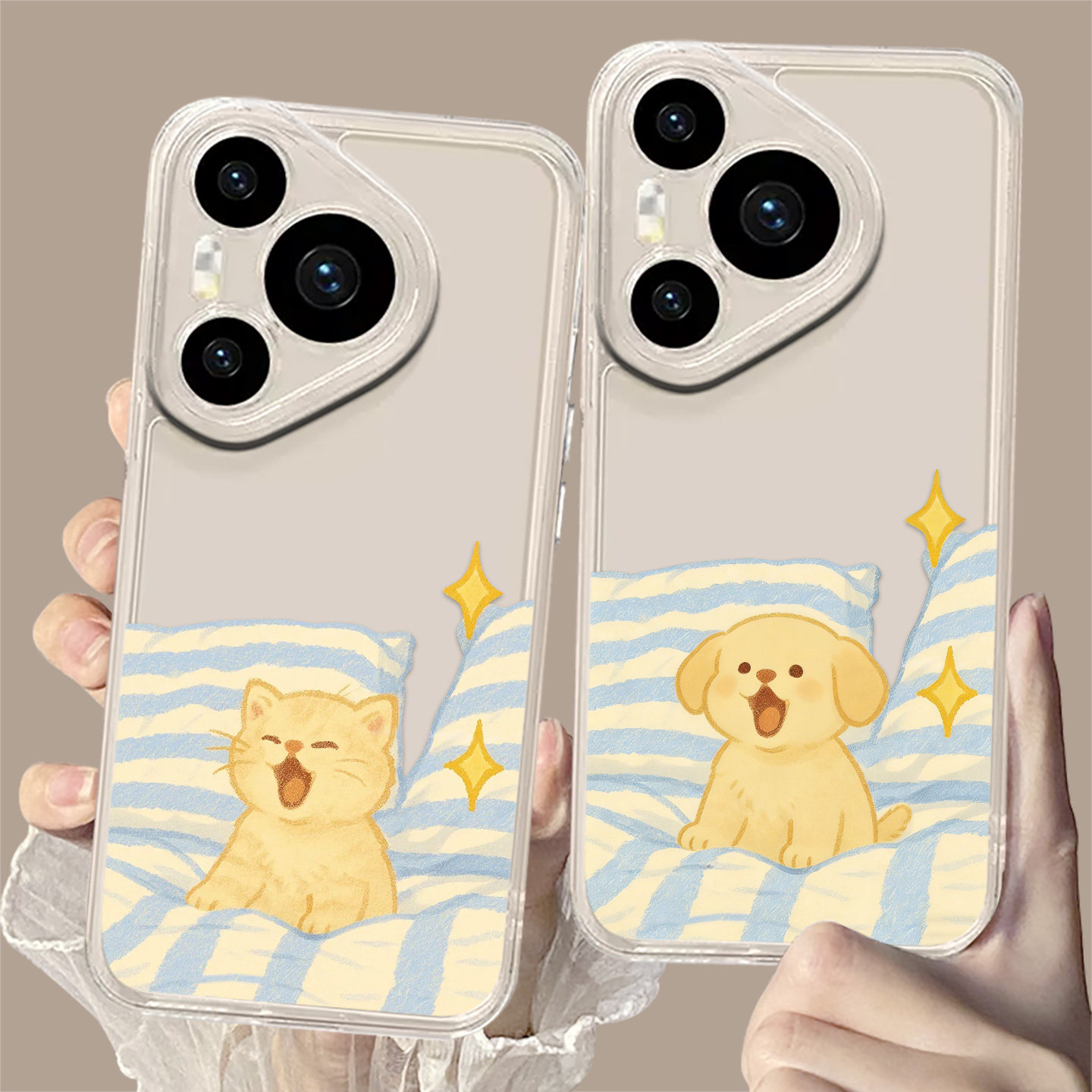 星星猫狗适用华为mate80手机壳pura70猫咪60pro小狗50透明40可爱nova13情侣14一对15小众12男11女10/9/8/7/30