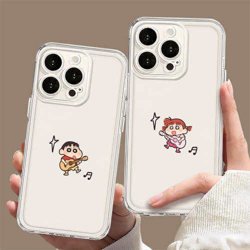 适用iqoo手机壳吉他蜡笔小新