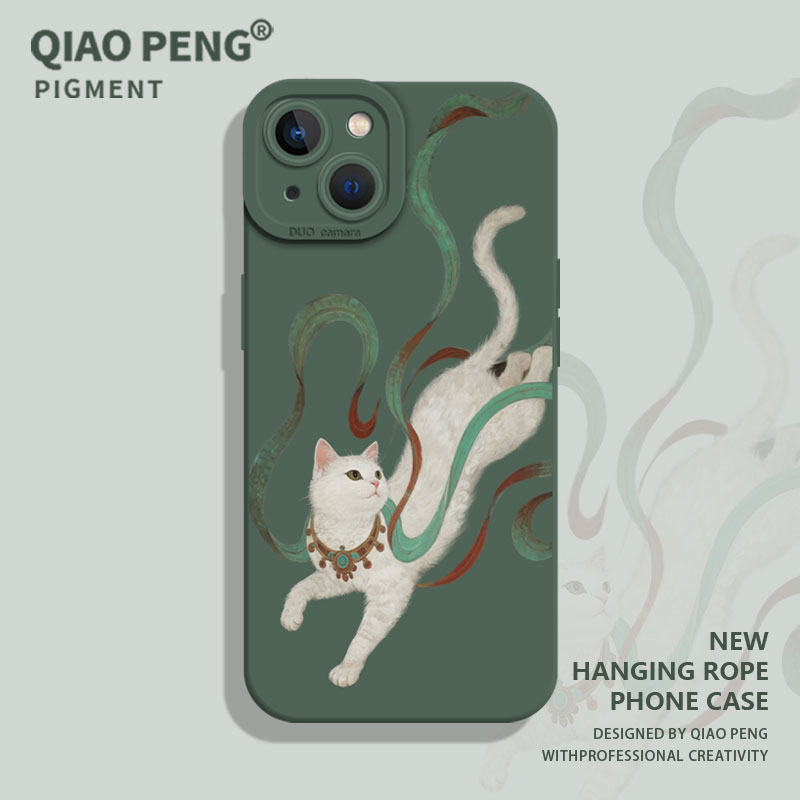 适用华为手机壳敦煌白猫