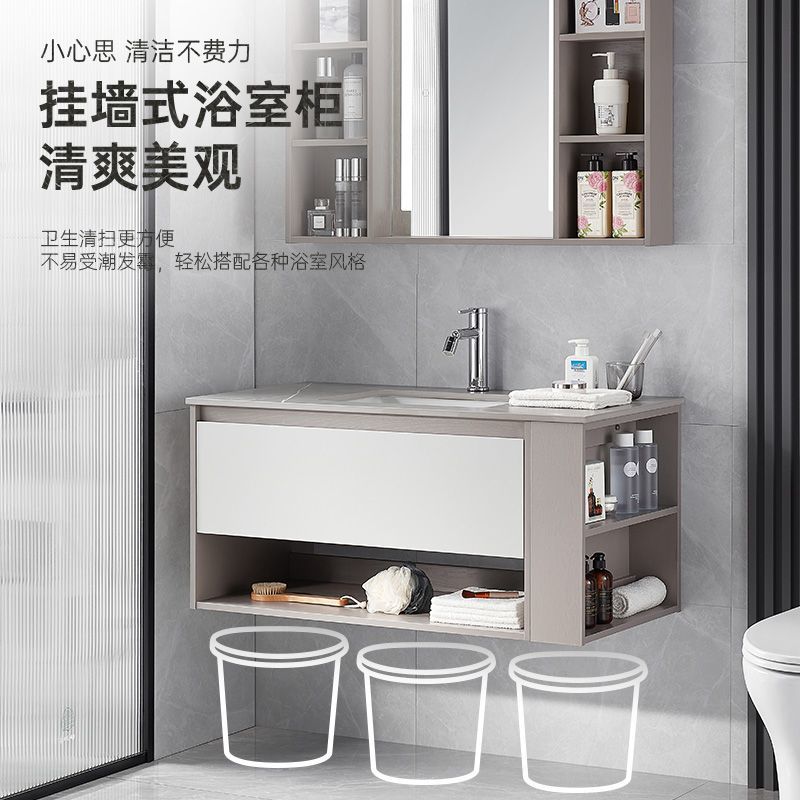 东鹏陶瓷一体盆浴室柜组合现代简约卫生间洗漱台洗手洗脸盆1米柜