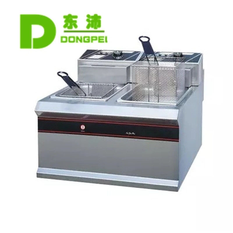 新粤海ef-904双缸双筛台式电油炸锅商用25升大容量上温快创业设备