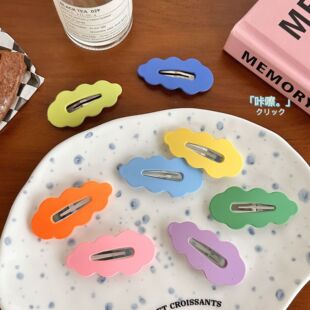 小礼物脑勺糖果色大号云朵BB夹简约磨砂刘海夹发卡夹碎发夹子后侧