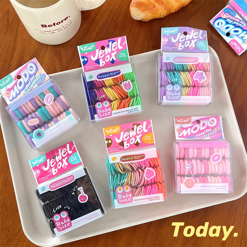 婚礼礼物儿童风糖果色系简约橡皮筋扎头发毛巾圈发饰不伤发女童小