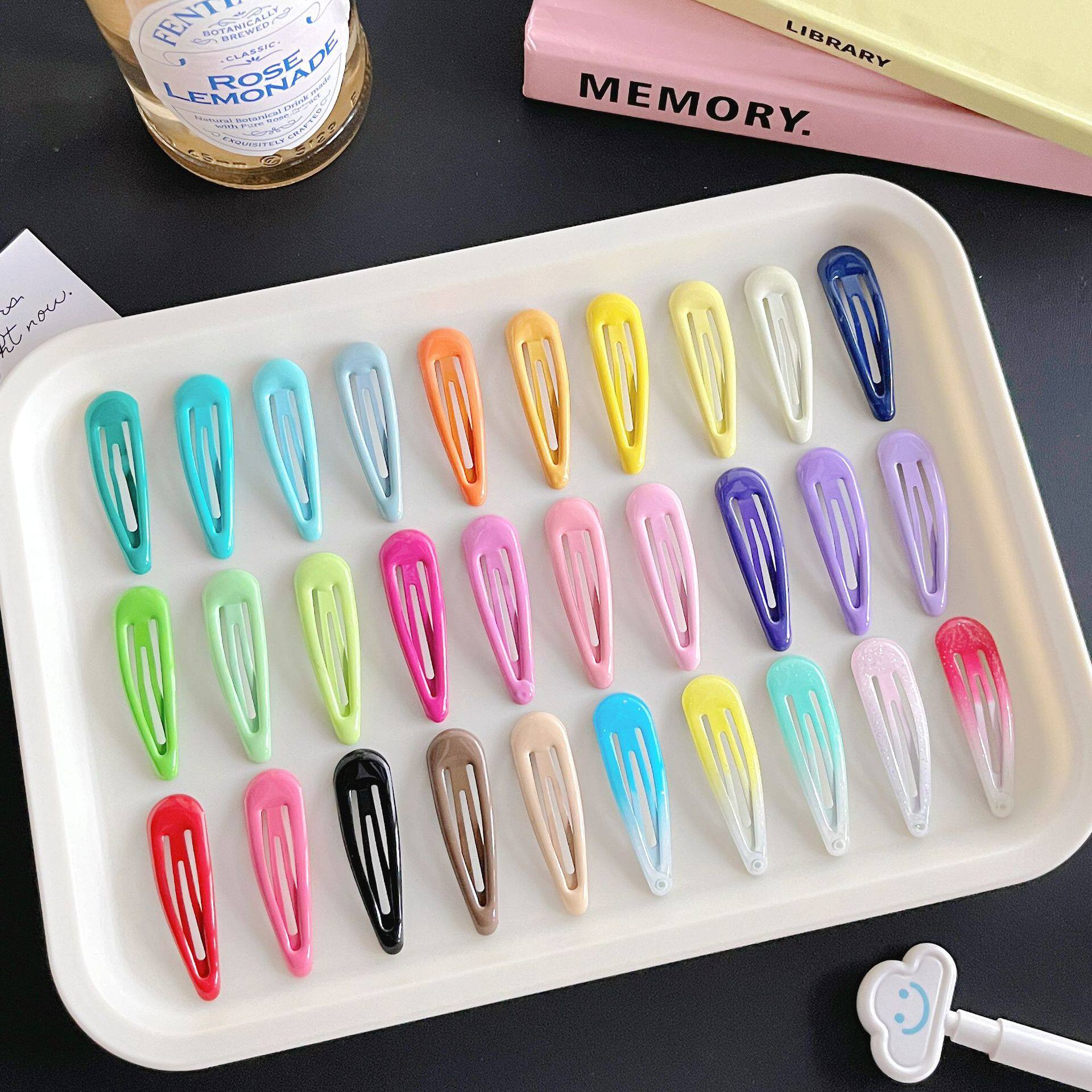 小礼物可爱色水滴BB夹儿童马卡简约女童夹子糖果女孩发夹龙刘海边