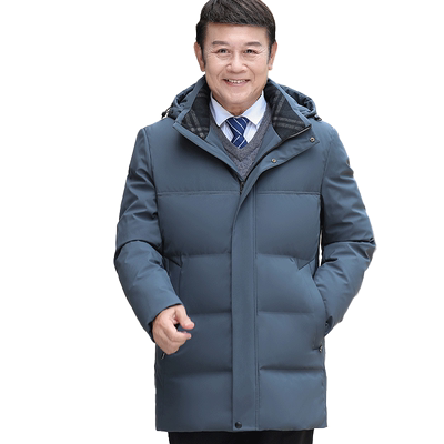 惠绅脱卸帽中长款加厚保暖羽绒服