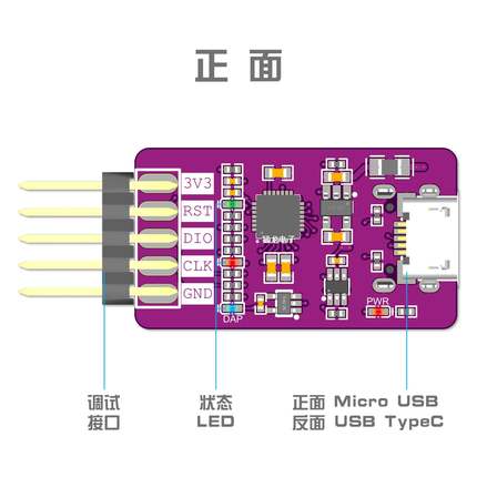 猛龙 高速仿真器调试器/CMSIS-DAP/typeC/STM32/GD32