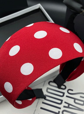 2025网红新款发卡发箍女高定波点个性风发捆头饰宽边压发洗脸头箍