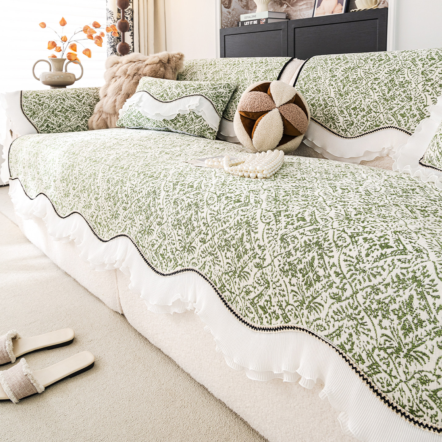 法式裙边沙发垫2025新款四季通用防猫抓皮沙发套罩雪尼尔防滑坐垫,居家布艺,沙发垫,淘宝优惠券,粉丝福利购,淘宝优惠卷