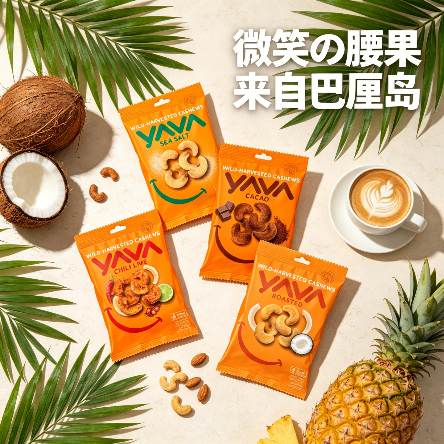 亚哇印尼进口腰果仁巴厘岛特产多味腰果办公休闲坚果椰子可可零食